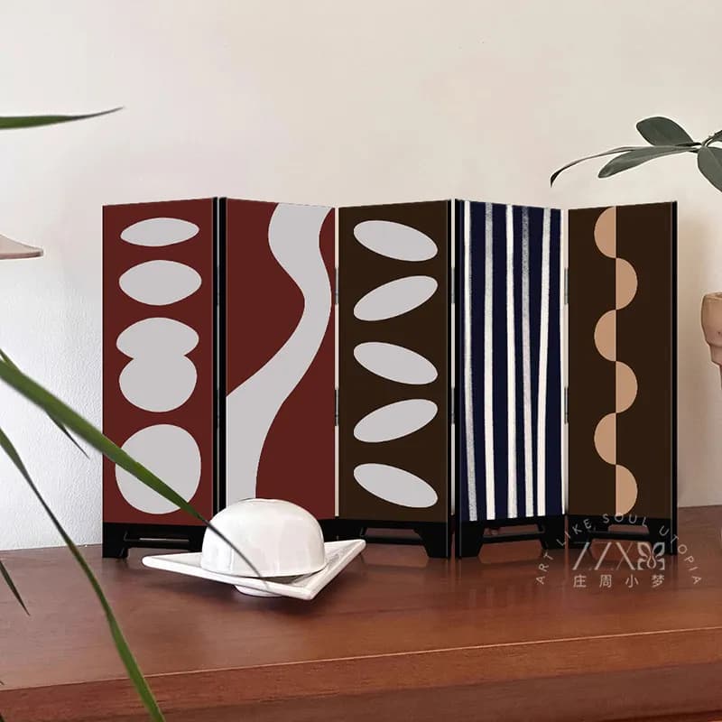 Mid Century Modern Tabletop Screen Artistic Decor Figurines Entryway Living Room Ornament Unique Vintage Home Decoration