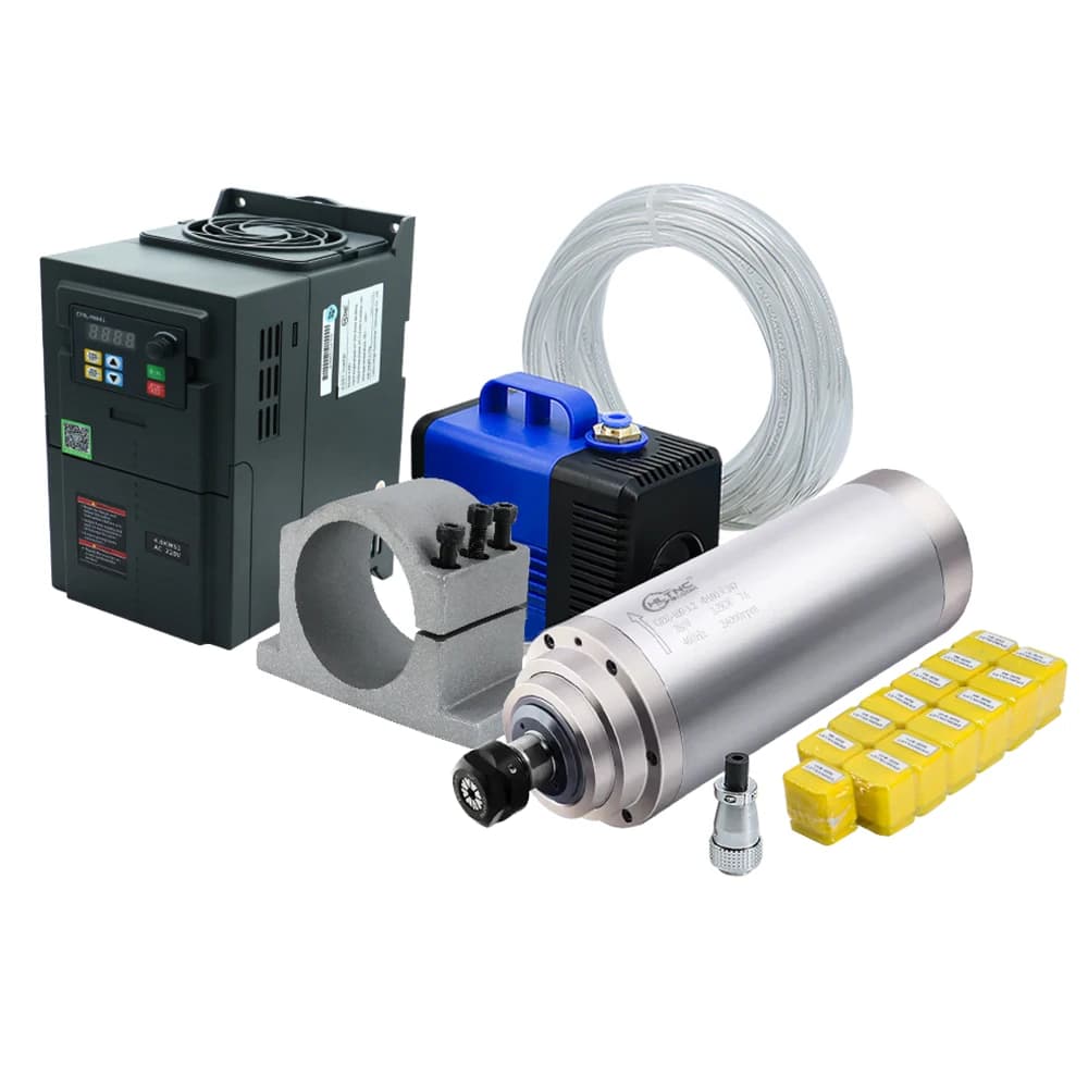 Milling Tool Holder Water Cooled 100mm Diameter 3kW 220V ER20 24000rpm 4 Bearings Round Spindle Kit Motor Engine VDF CNC