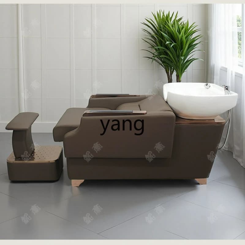 LTT semi-reclining hairdresser shampoo bed ceramic basin hairdresser flush bed
