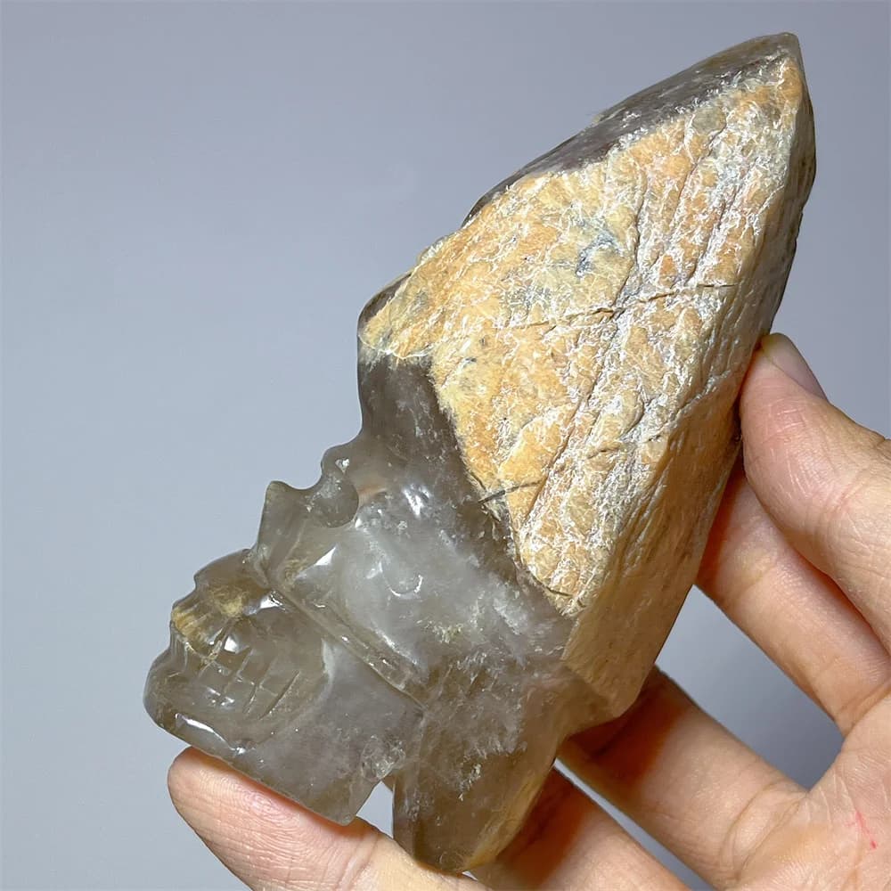 Skull CarvingStone Quartz Geode Energy Minerals Crystal Natural Gifts Mineral Home Decoration Feng Shui Specimen Energy Gem