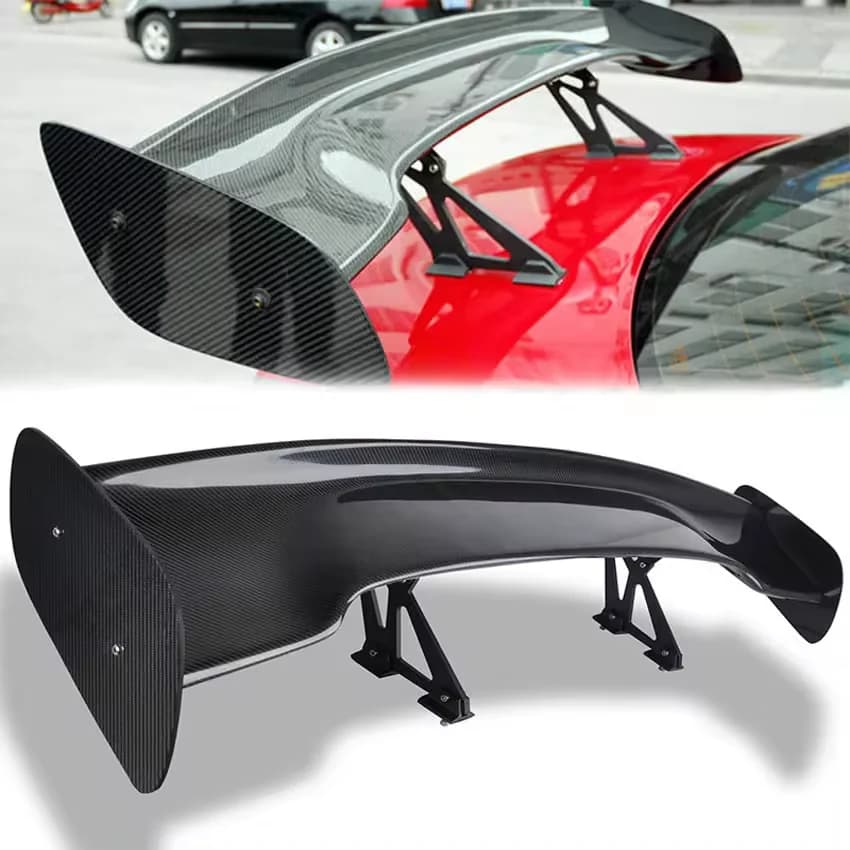 Universal 57" Adjustable Rear Trunk S1poiler Racing Wing Carbon Fiber GT-Style