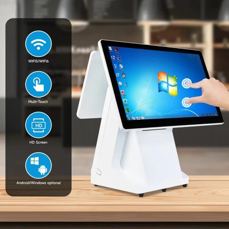 2026 Factory Price F8 Capacitive Touch Screen All-in-One POS System Machine Windows/Android/Linux Support Cash Registe