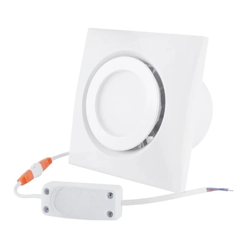 Hon&Guan 4'' Home Silent Exhaust Fan Kitchen Hood Ventilation for Bathroom Ceiling Window Wall Air Extractor with 4W LED Light