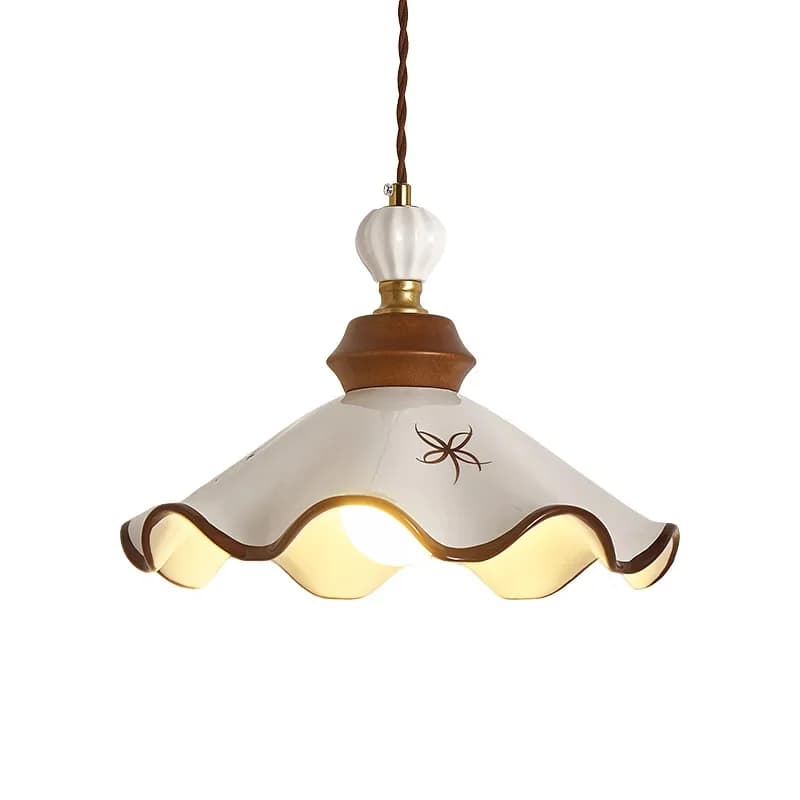French retro medieval cream wind hand-painted ceramic chandelier restaurant study entrance bedroom  room lamp