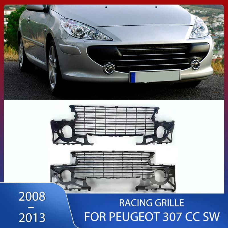 Front Center Grille Bumper Lower Racing Grills Ventilation Net Car Styling For Peugeot 307 CC SW 2008 2009 2010 2011 2012 2013