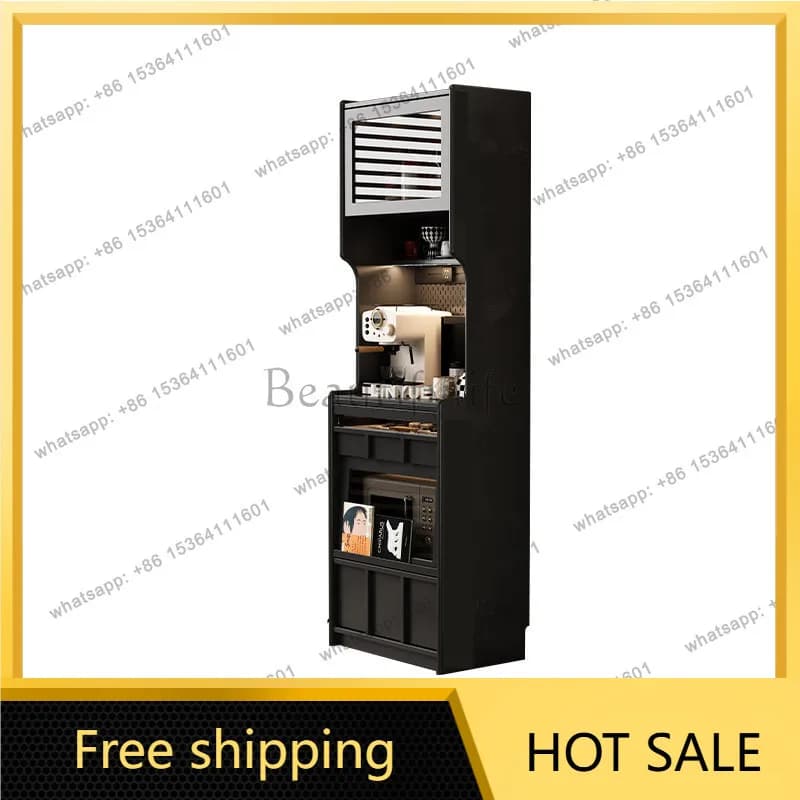 LS medieval solid wood multi-functional narrow side cabinet against the wall retro storage storage integrated display cabinet