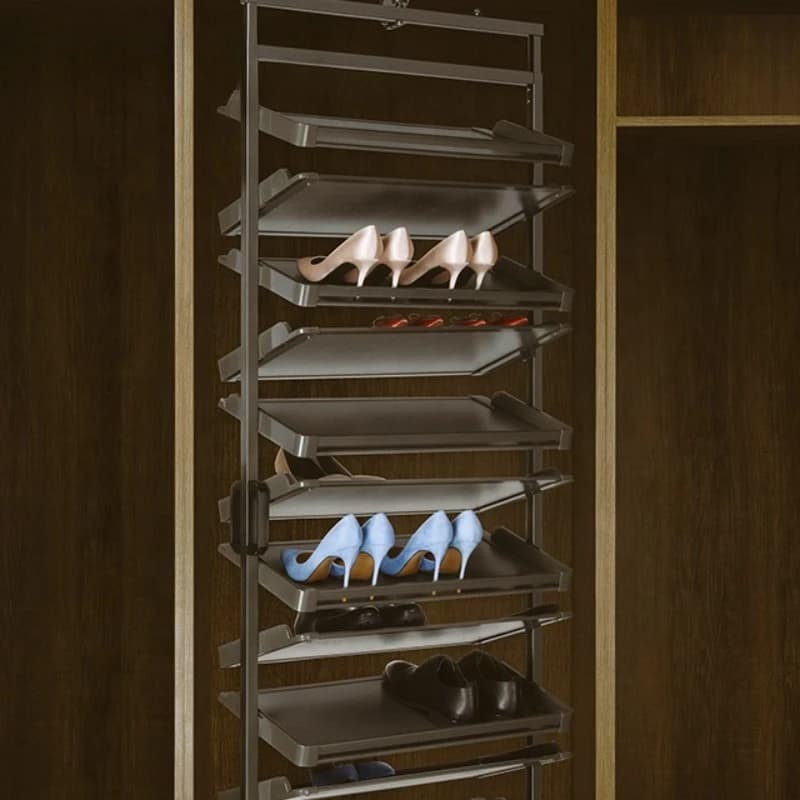 Chinese supplier modern black wardrobe 180 degree large storage rotating shoe rack