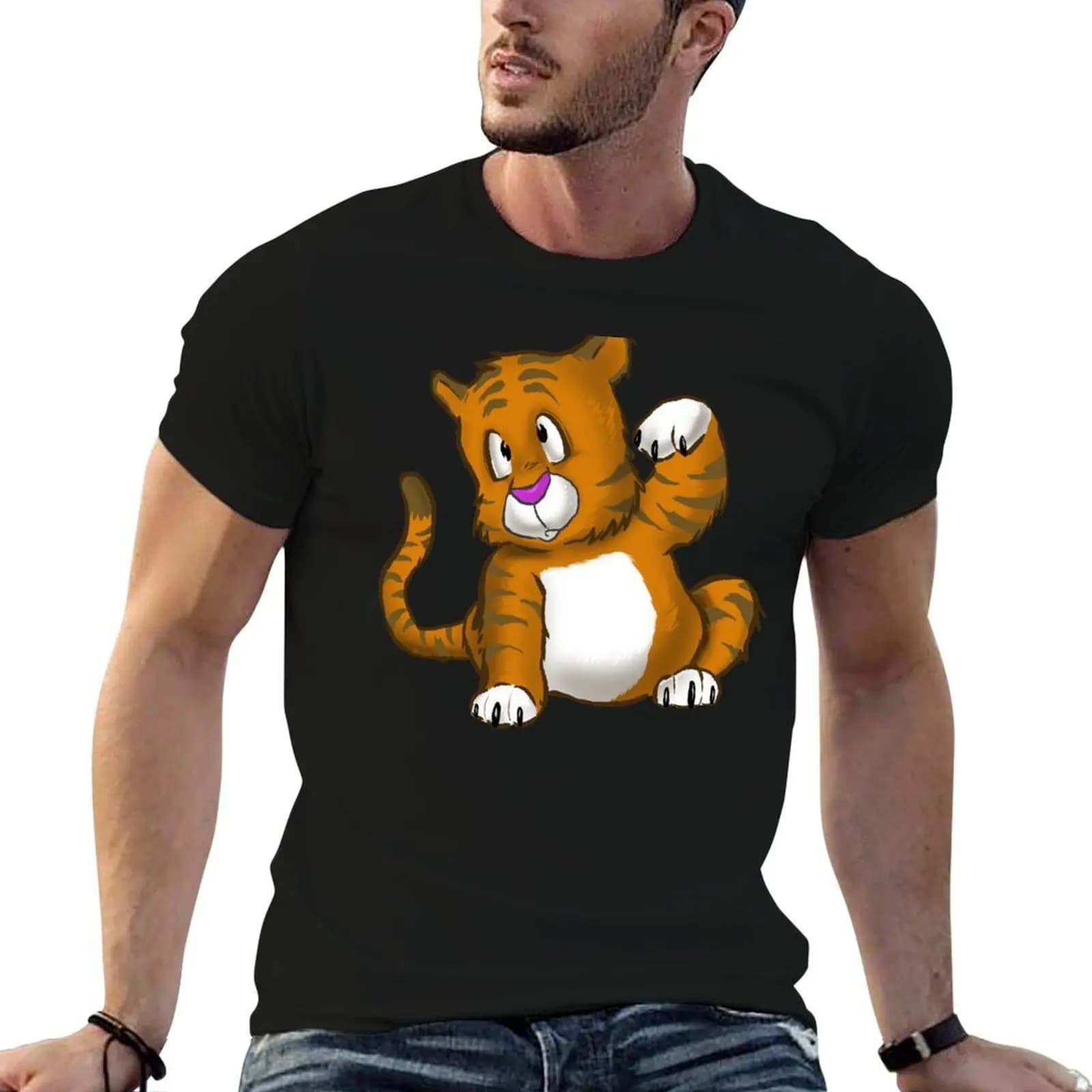 Cute Tiger Cub T-Shirt Funny t-shirts man clothes tee shirts for men