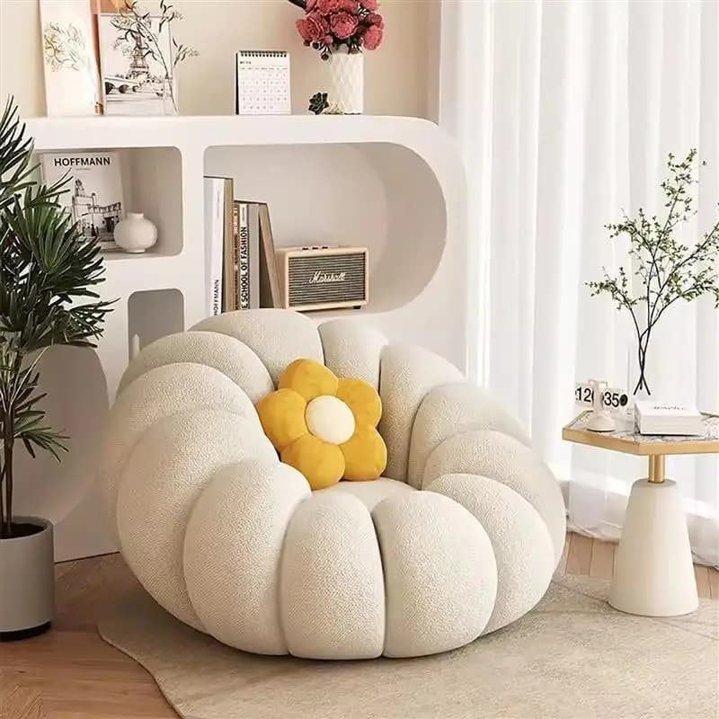 Lazy Pumpkin Sofa Nordic-Style Single Sofa Chair Particle Filling Soft Comfortable Home Living Room Balcony Bedroom Sofa set