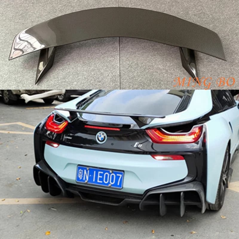 FOR BMW i8 2014 2015 2016  -2019 car styling rear spoiler carbon fiber / Forged carbon spoiler trunk lip and tail decoration