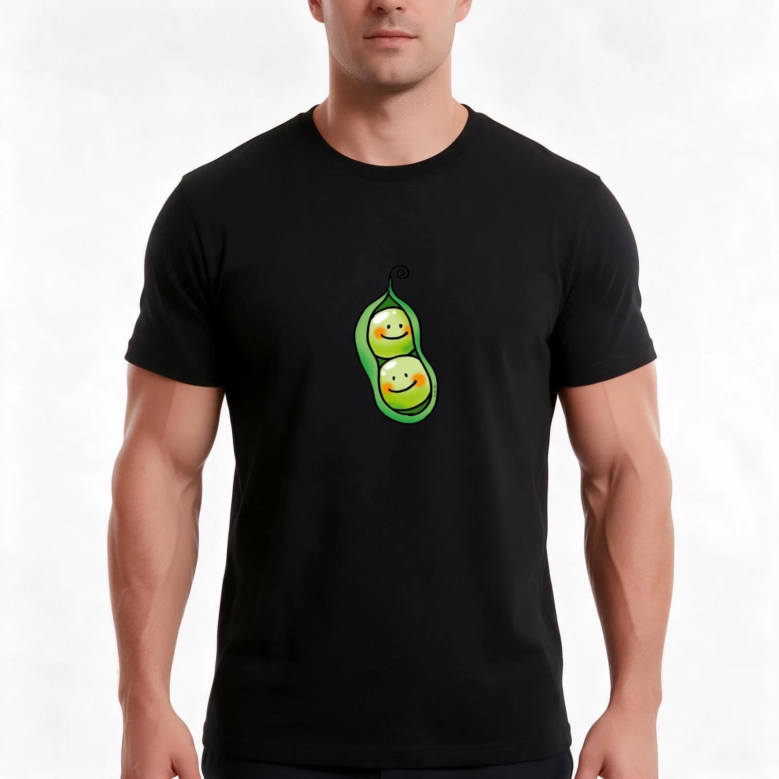 cute 2 peas in a pod T-Shirt, Summer Casual Cotton Tee, Oversized Streetwear Tops, Vintage Graphic Print, Loose Fit Short Sleeve