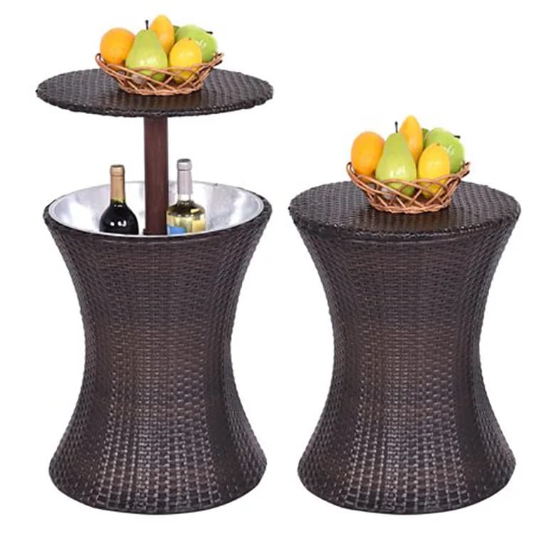 Outdoor rattan ice bucket table Bar display sub Party wedding decoration Lifting height