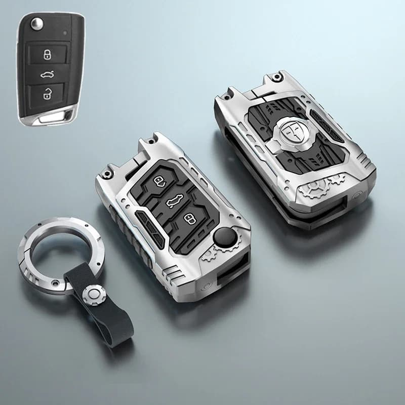 Alloy For Volkswagen VW Golf 7 Gti Mk7 R Touran Skoda Octavia 3 Superb Karoq Kodiaq Seat Leon Mk3 Ateca TPU Car Key Case Cover