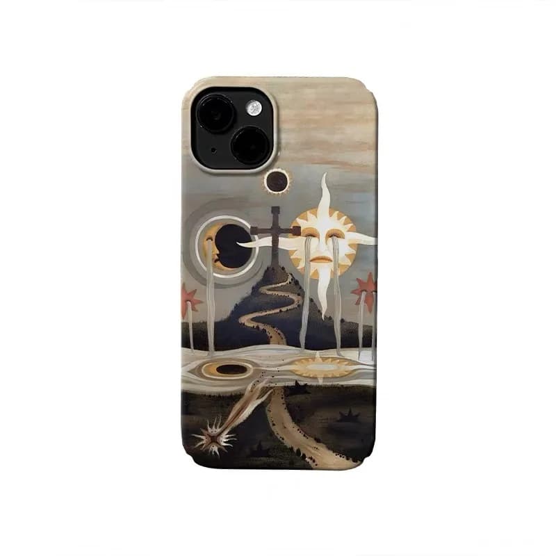 Yellow Oil Painting: The Path of The Sun Phone Case for IPHONE 17 Air 16E 15 PROMAX 14 Plus 13 12 MINI 11 XR Acrylic Phone Cover