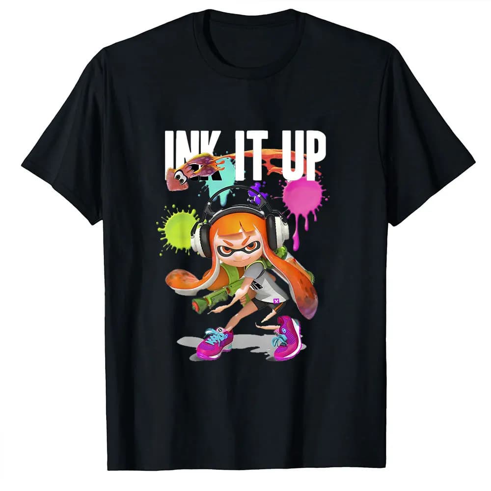 It Up Squid Inkling Splatter Splatoon Anime t shirt for men Octopus Graphic Tees Y2k  Clothes Cartoon Style Tops All size Tee