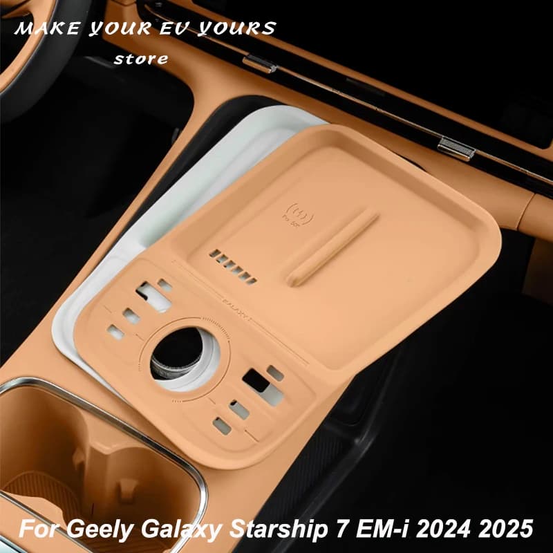 For Geely Galaxy Starship 7 EM-i 2024 2025 Central Control Wireless Charging Volume Button Silicone Protective Pad Accessories
