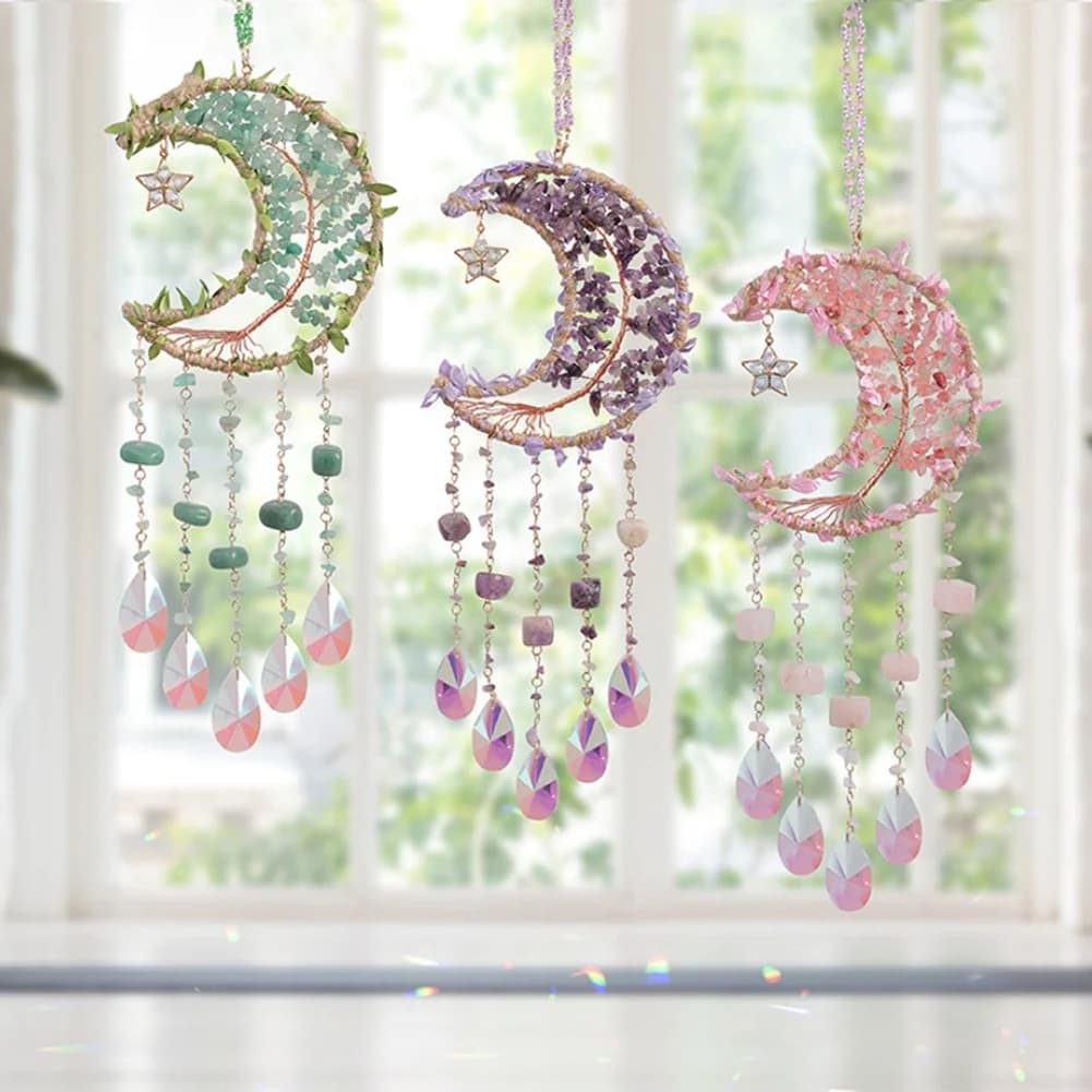 1 Piece Of Sun Catcher Indoor Window Ball Moon Rainbow Wind Chimes Car Hanging Home Holiday Wedding Party Decoration Supplies