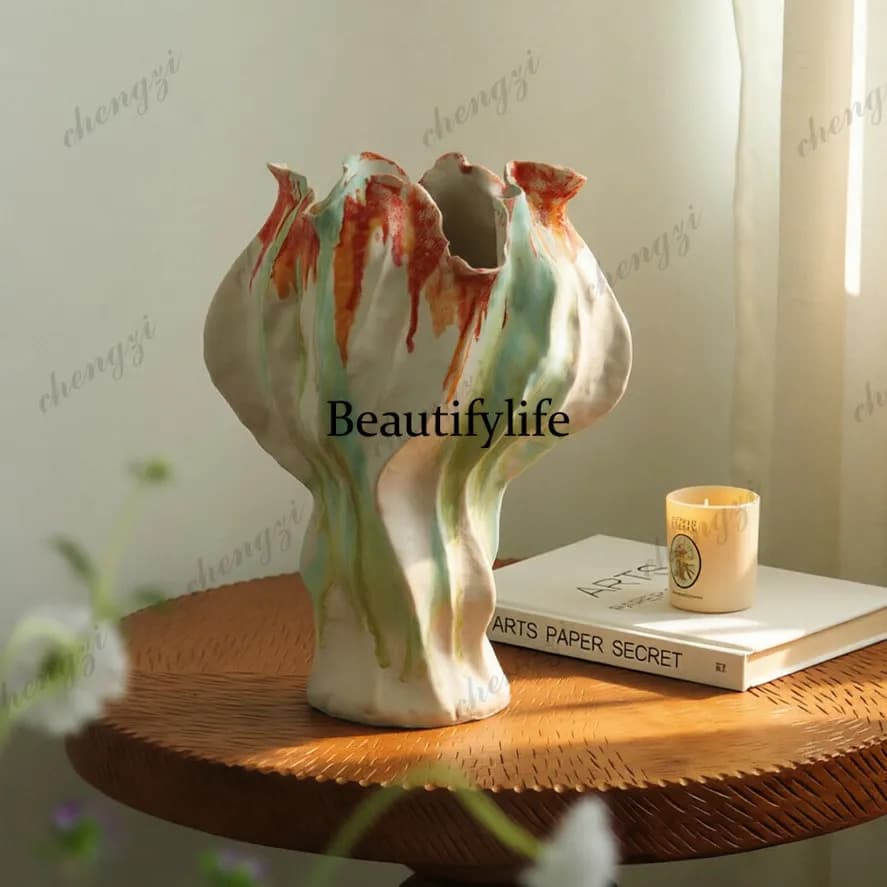 Artist Sculpture Vase Collection Wabi Sabi Wind B & B Restaurant Ceramic Ornament