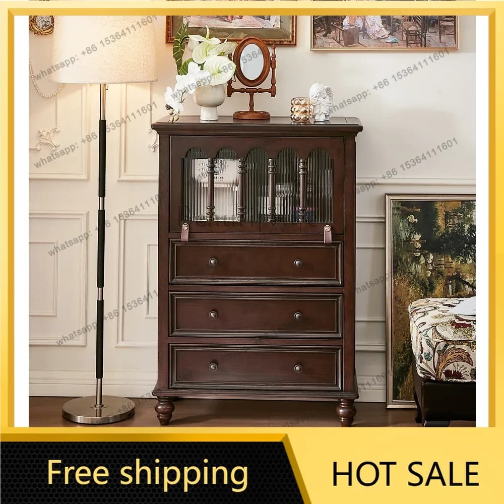 FG American solid wood chest, living room, bedside storage locker