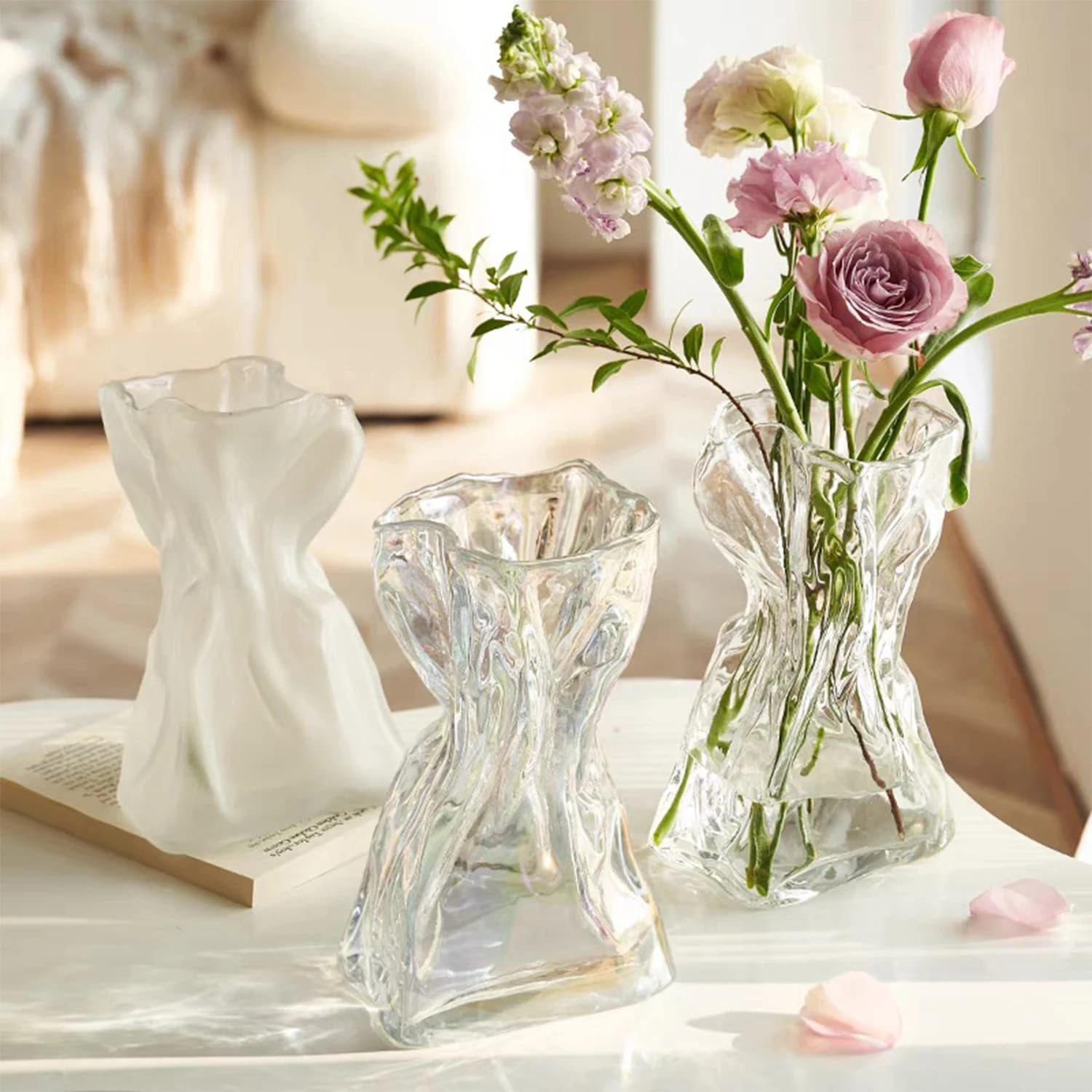 Clear Glass  Hydroponic Vase Home Pack Hydroponic Green Plant Vase Potted Flowers Vase Table Wedding Centerpieces
