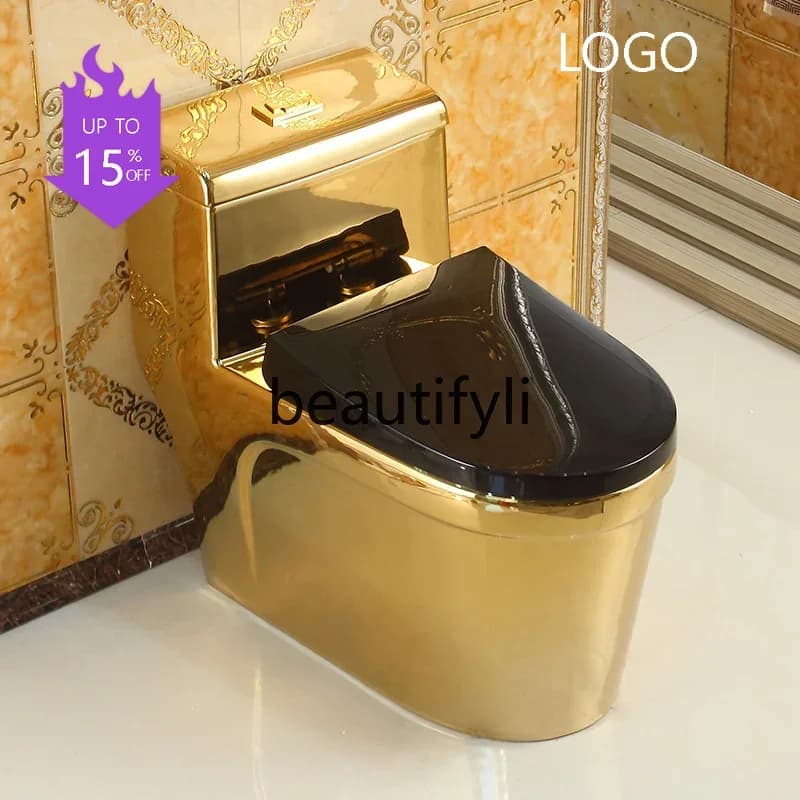 European-style golden toilet creative art flush toilet super swirl color deodorant and water-saving bar toilet6239