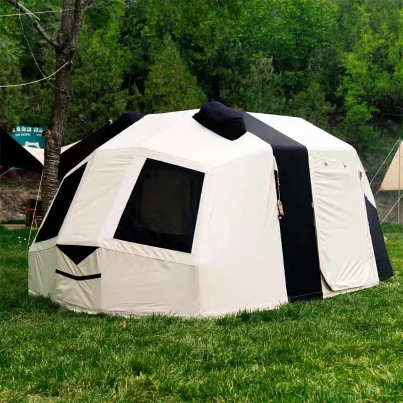 Two Rooms Integrated Column Inflatle Camping Tent Suitle Outdoor Picnic