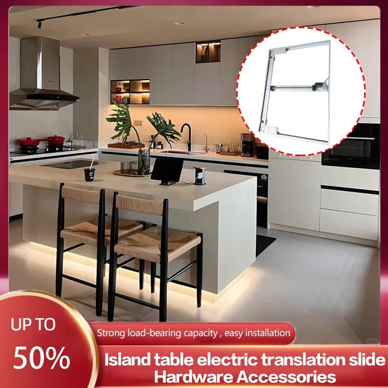 Electric Open Kitchen Table Telescopic Sliding Island Slide Rod Extension Linear Translation Rail Track Hardware
