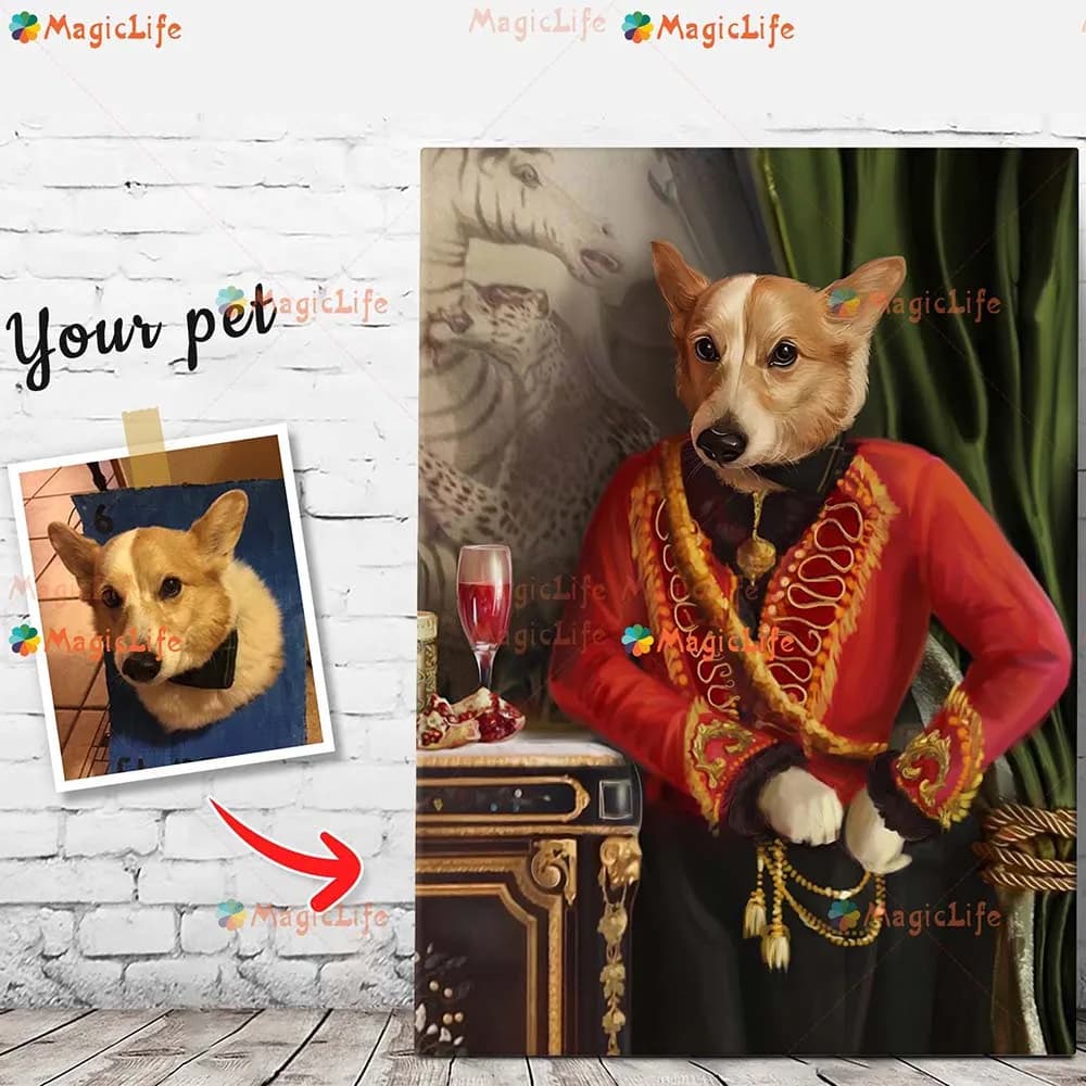 Custom Dog Portrait Pet Animal Gift Poster Wall Art Canvas Painting Posters Wall Pictures For Living Room Home Decor Unframed