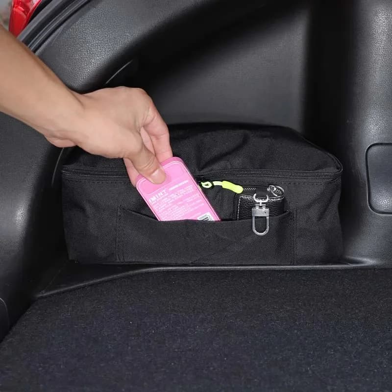 For Nissan Juke F15 11-19 Car Trunk Side Slot Storage Bag Oxford Cloth  Pouch Trunk Side Groove Tool storage bag Car Accessories