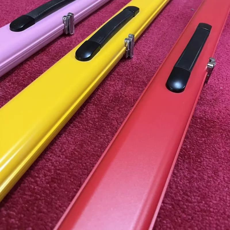 Aluminum alloy billiard double slot red and yellow whole body rod box