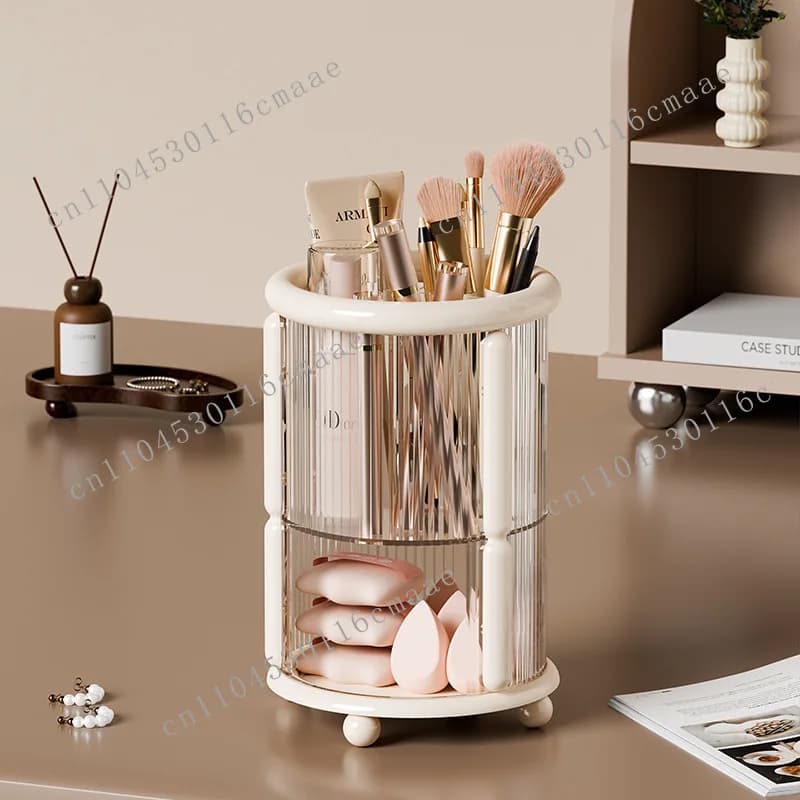 Light luxury minimalist makeup brush storage cylinder dresser desktop eyebrow pencil brush storage rack