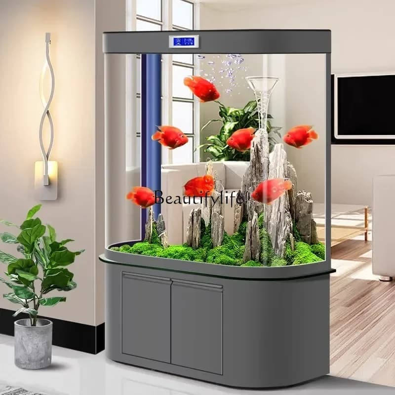 Fish tank aquarium bottom filter water-free automatic circulation filter medium and large living room household, ecological ta