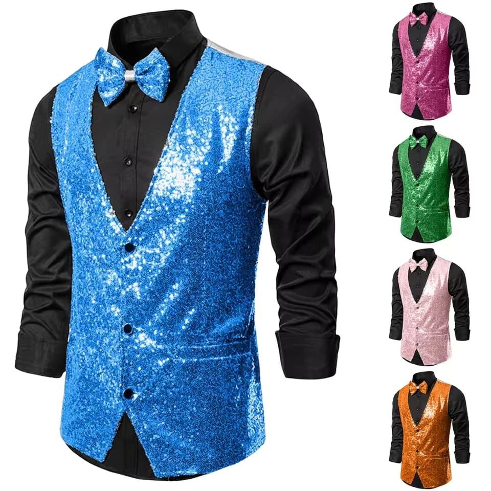 Fall Men'S Suit Vest Business Wedding Sleeveless Tank With Cravat Men'S Stylish Winter