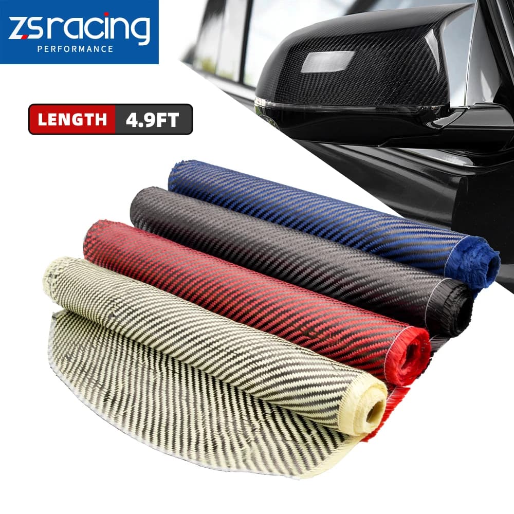 ZSRA-3K 220gsm Twill Weave Carbon Fiber Fabric Cloth 12"x60" Plain Carbon Fabric For Most Car Decoration BAG057