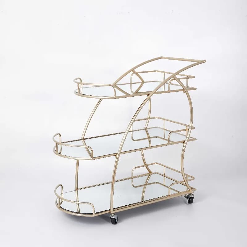 Luxury Bullion Cart Hot Sale Hotel Furniture with 4 Wheel Foldable Cart Party Mall Wedding Decoration