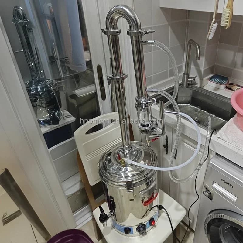 【HOT】Rose Lavender Lemongrass Essential Oil Making Machine Steam 20L Mini Home Extraction Evaporator Equipment Dist