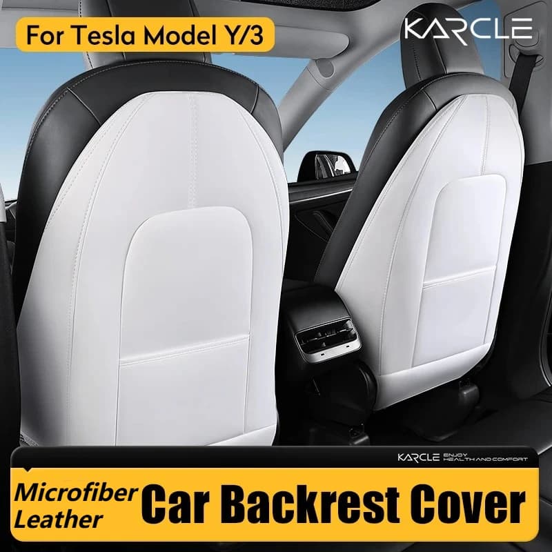 2pcs Car Seat Back Protector for Tesla Model Y/3 Full-Cover Design, Essential Back Protection Accessory Original Vehicle Size