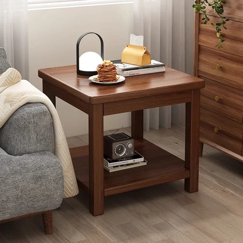 Sofa side cabinet living room simple double layer coffee table small household