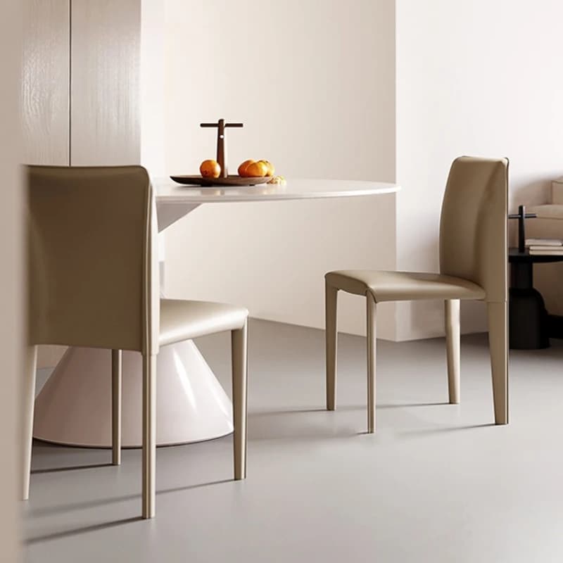 Saddle Leather Dining Chairs Designer Modern High Back for Home Cafe Restaurant Commercial Furniture Luxury Kitchen Chair