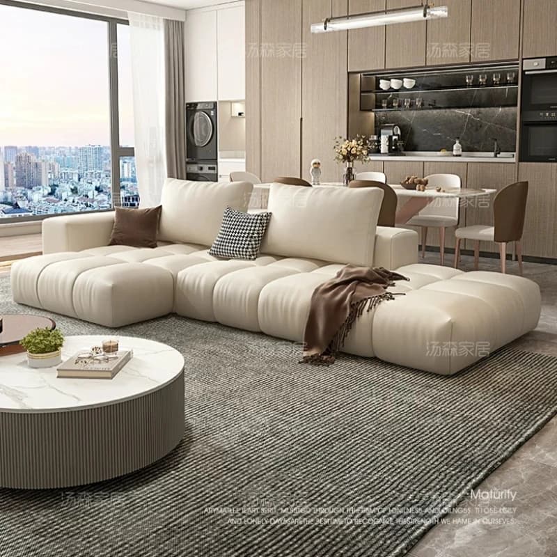 Convertible Loveseat Couch Leather Cloud Adults Friends Sofas Vintage Curve Muebles Para Hogar Livingroom Furniture Sets