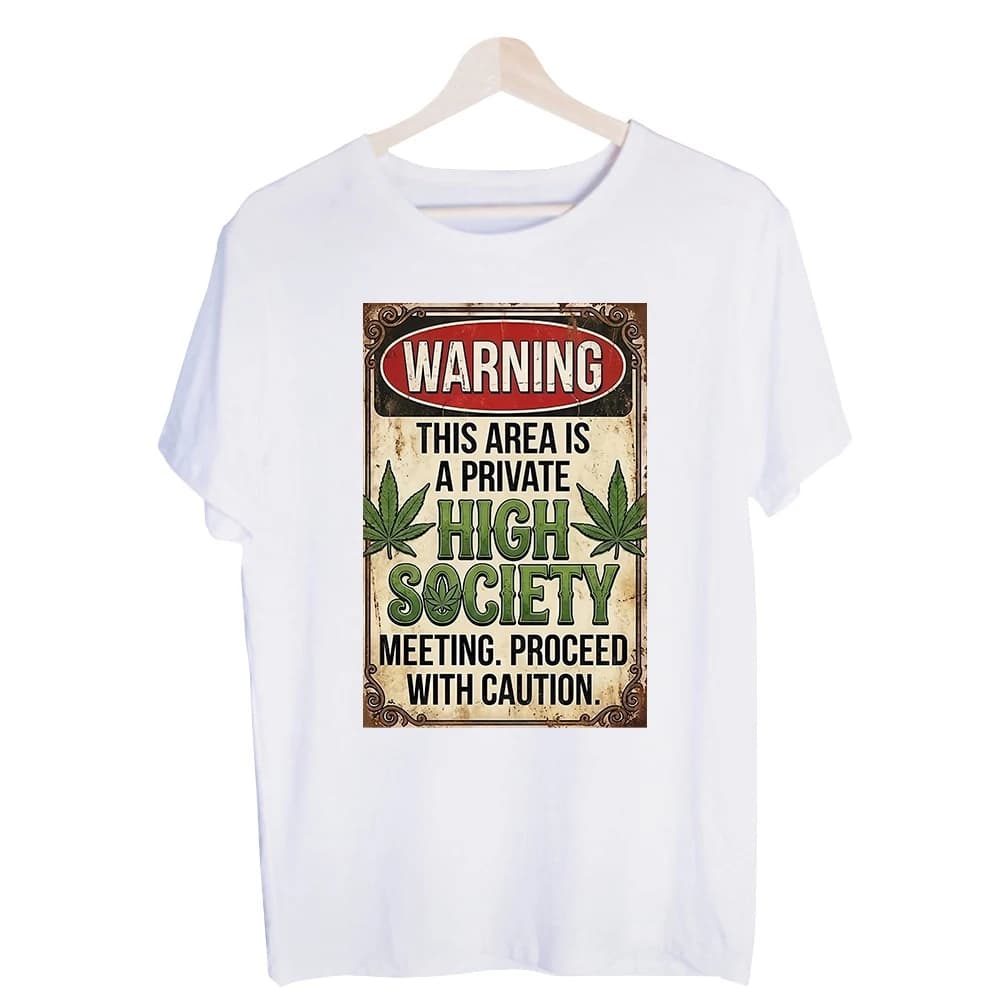 Men's Warning Sign Slogan Graphic Tee, Vintage Style Short Sleeve T-Shirt for Casual Daily Wear