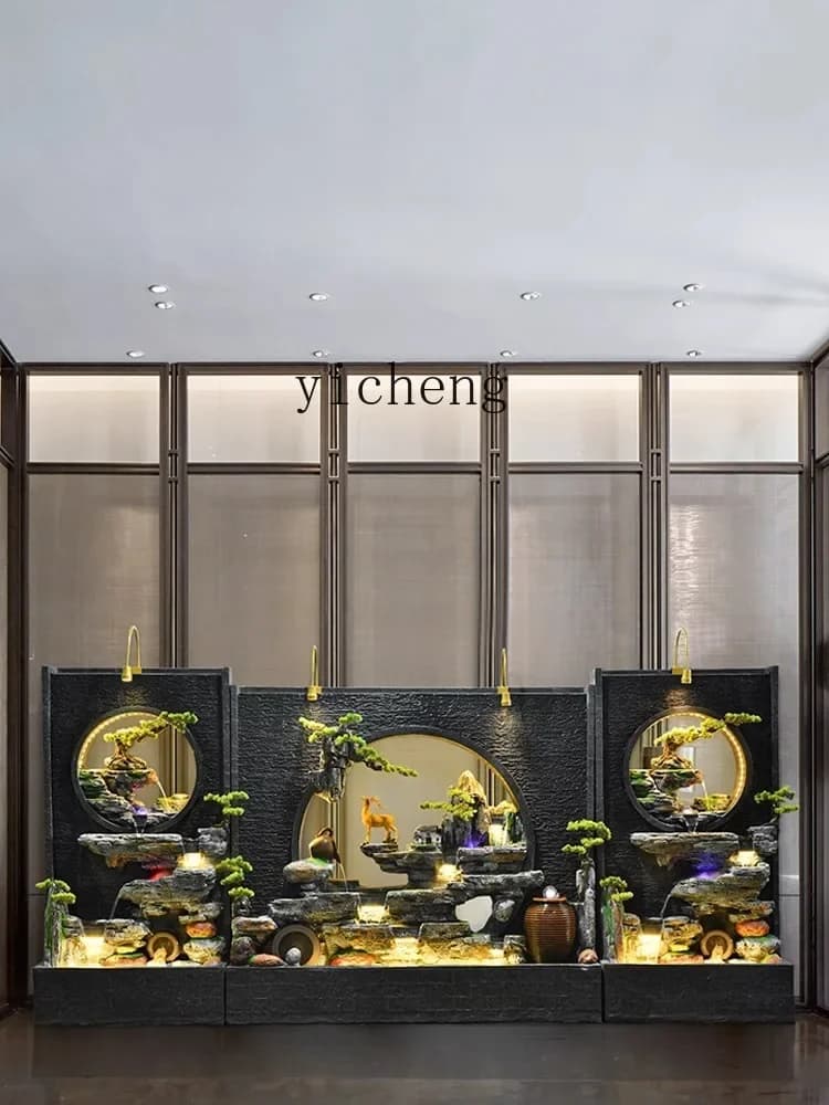 4-10rockery landscaping courtyard screen hotel circulating water background wall fish pond circulating water