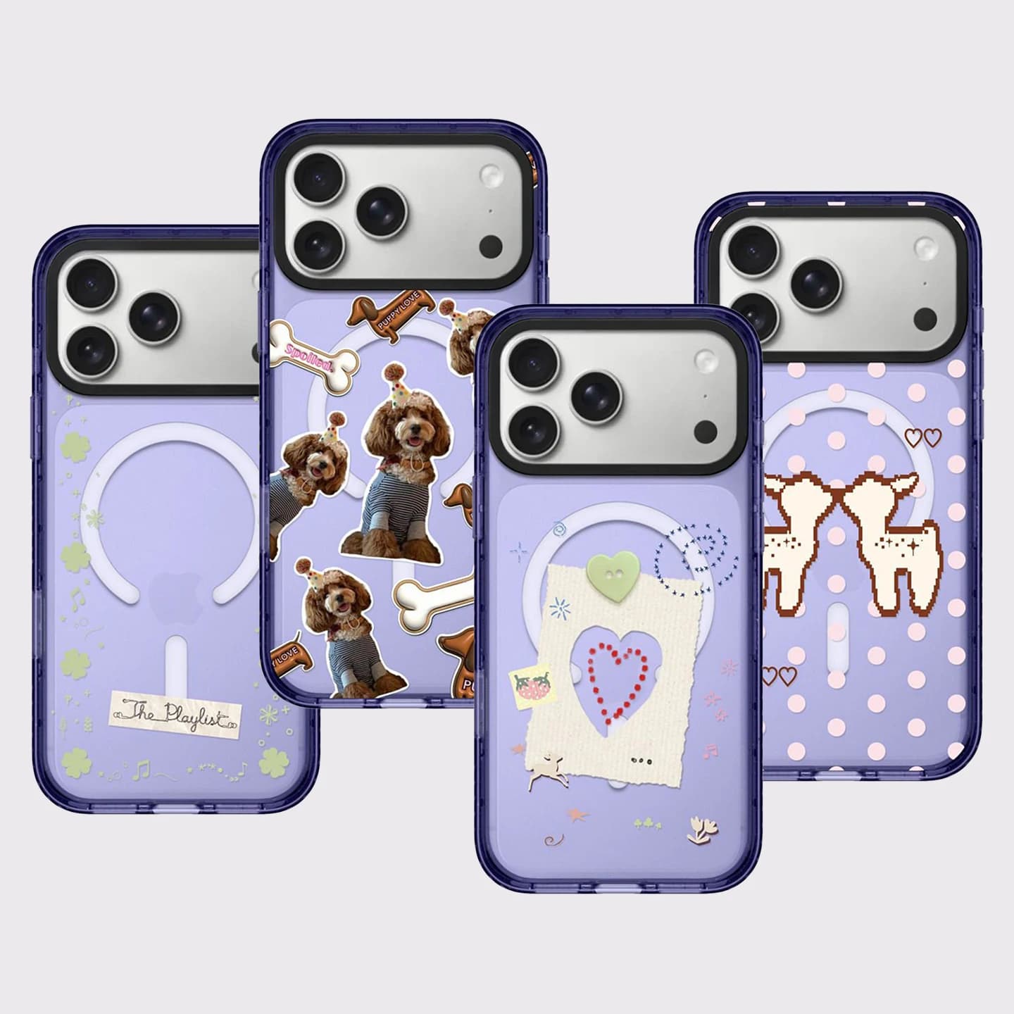 Bone Puppy Purple Magnetic Phone Case Cover for IPhone 13 14 15 16 17 Pro Max Case for IPhone Air