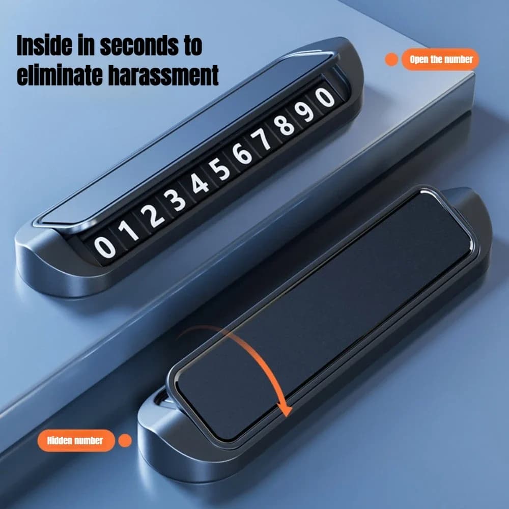 Hidden Mobile Phone Number Plates for Cars High-end Versatile Alloy Temporary Parking Signs and Versatile Interior Decorations