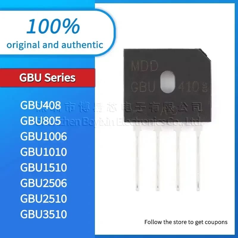 5pcs GBU408 GBU805 GBU1006 GBU1010 GBU1510 GBU2506 GBU3510 GBU2510 Black PC shell