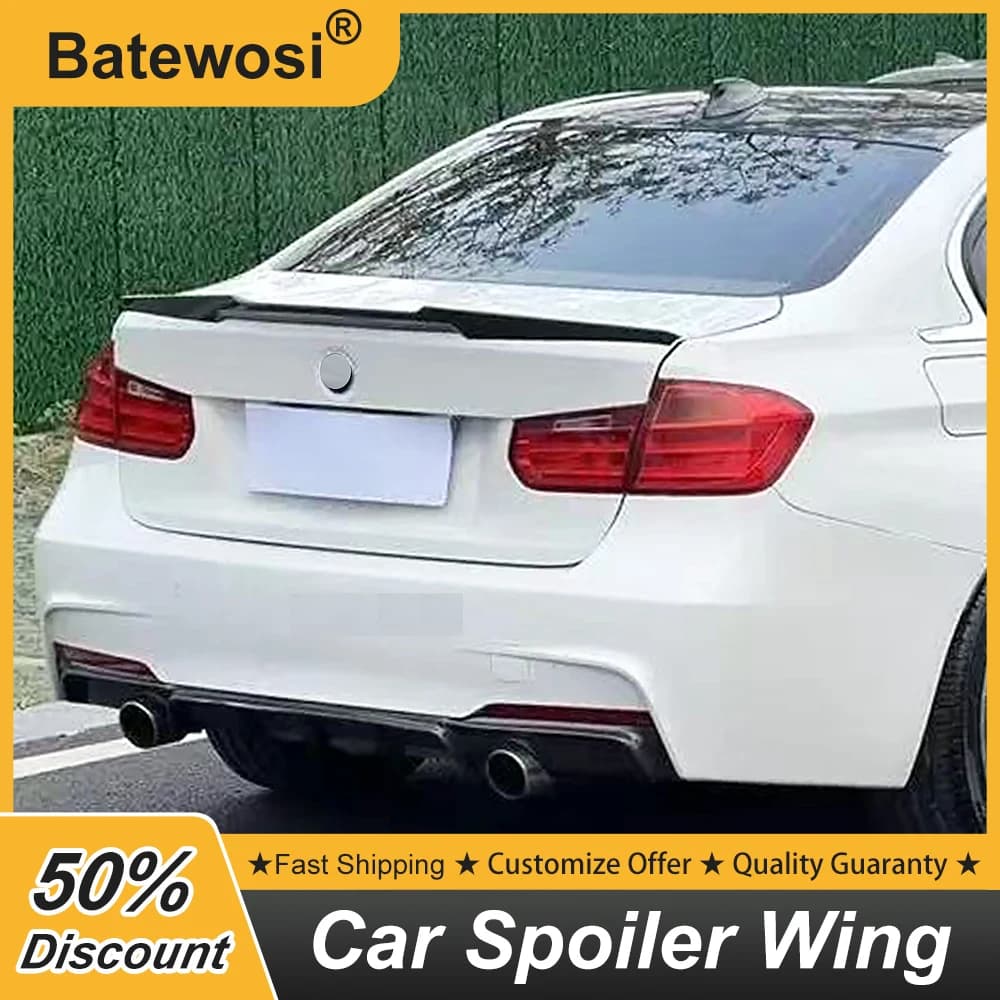 For BMW 3 Series F30 318i 320i 320d 330d M340d 2012-19 Rear Trunk Lid Car Spoiler Ducktail Wing M4 Style Painted Varied Color