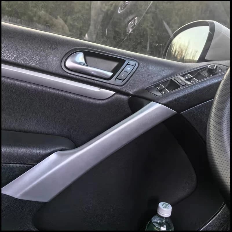 Car Styling For VW Volkswagen Tiguan 2010-2015 Door Armrest Handle Holder Cover Trim Molding  Decoration Strip Auto Accessories