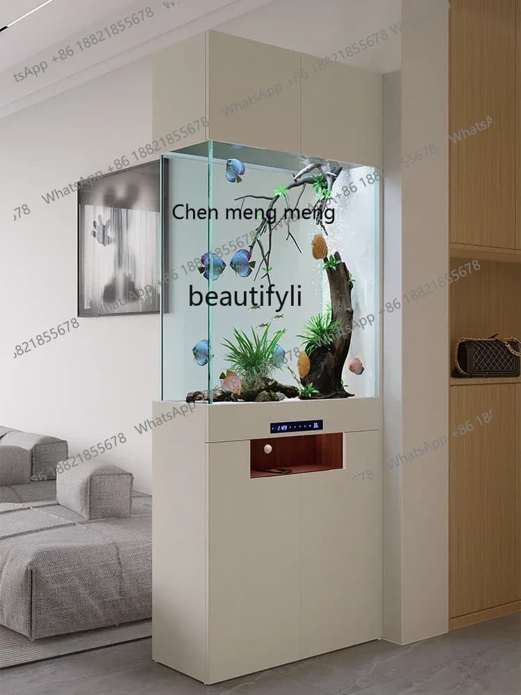 D178 Doorway Entrance Cabinet Shoe Cabinet Hallway Integrated Living Room Modern Light Luxury High-End with Fish Tank