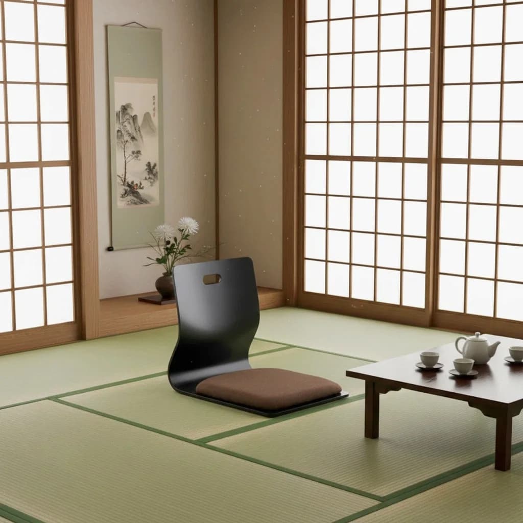 (2pcs/lot) Japanese Chair Design Home Living Room Furniture Kotatsu Table Chair Tatami Zaisu LegLess Floor Chair Black Finish