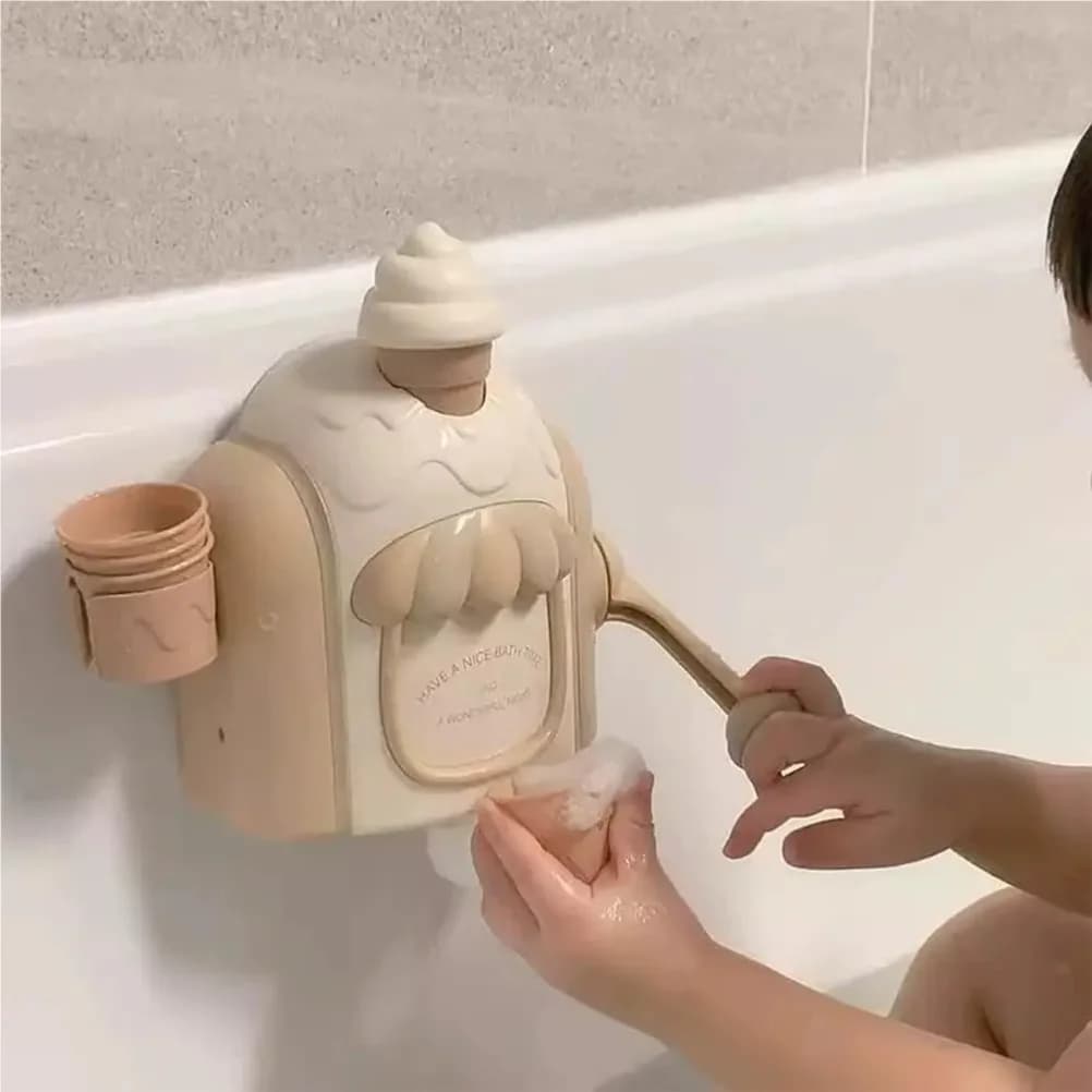 Ice Cream Foam Machine Car Bath Toys Toddler Ice Cream Maker Suction Fine Foam Foam Machine Car Bathroom Toys Decor Gift